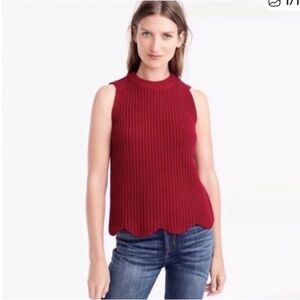 J Crew Sweater Sleeveless Red